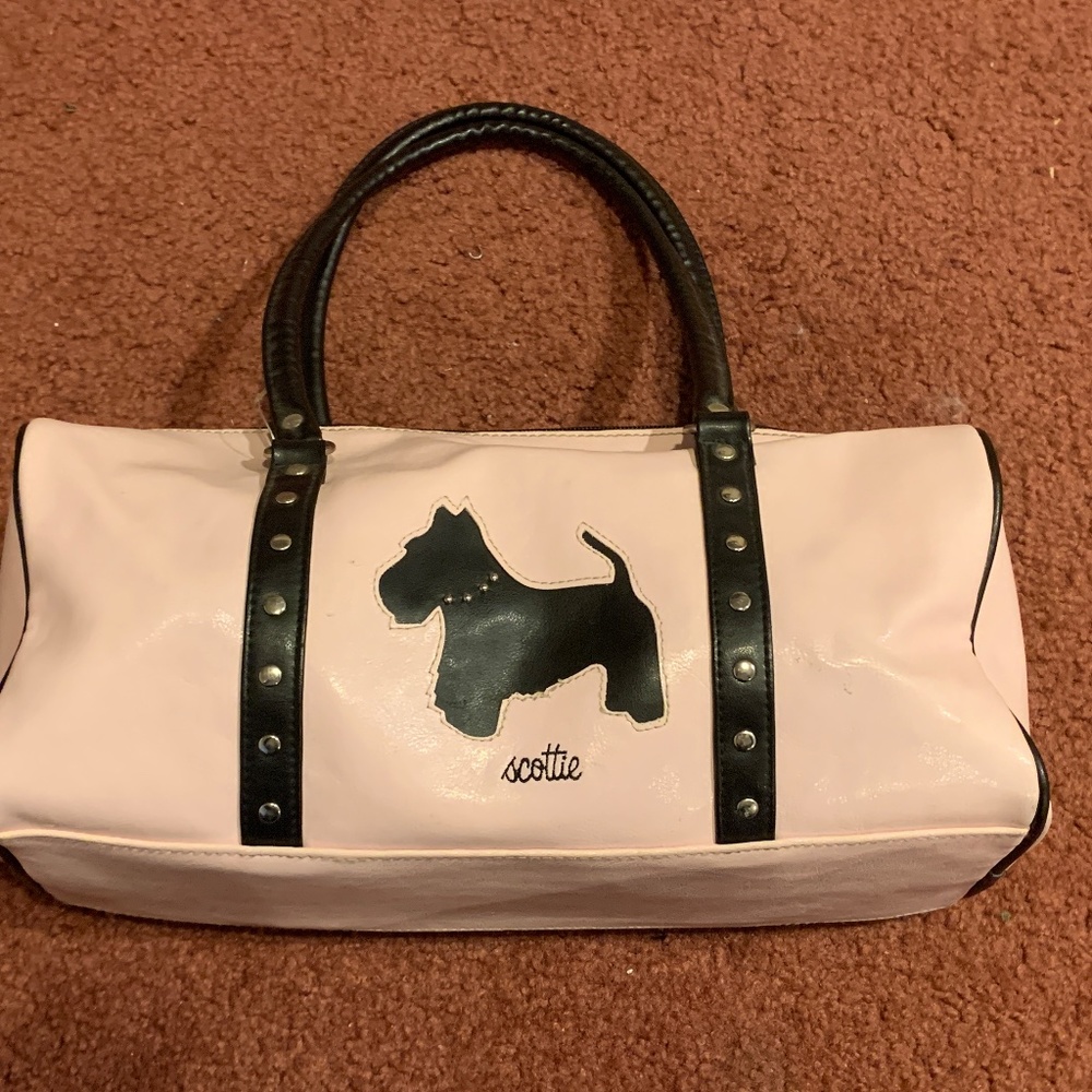 Vintage 1990s MIXIT Pink Scottie Dog Vinyl Purse